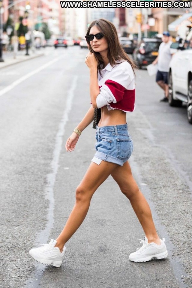 Emily Ratajkowski New York Babe Denim Shorts Beautiful Paparazzi