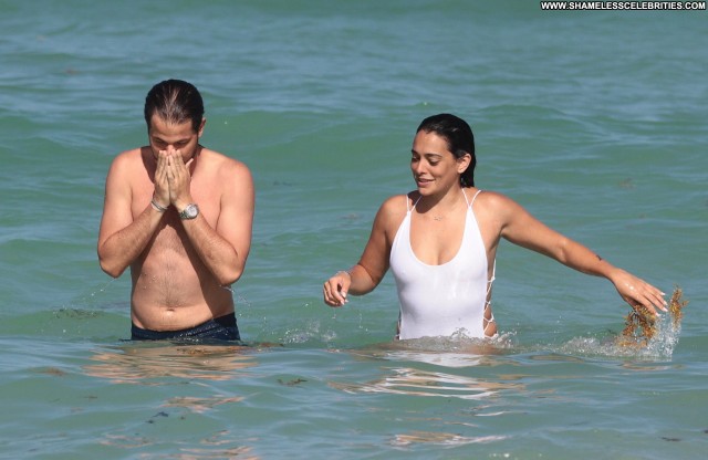 Natalie Martinez Miami Beach Swimsuit See Through Celebrity American