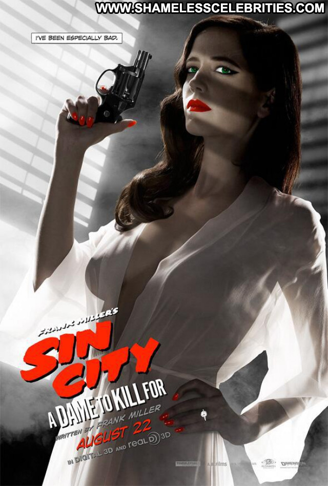 Eva Green Sin City Celebrity Hot Babe Black Posing Hot See Through